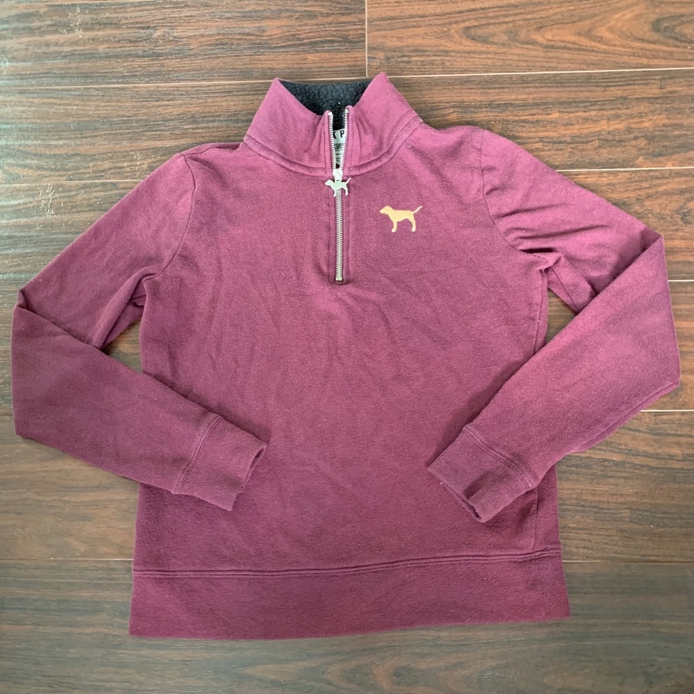 Pink Victoria’s Secret 1/4 zip pullover Longsleeve - Picture 1 of 6